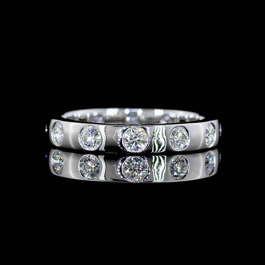 0.77 Cts 14k White Gold Round Shape Eternity Band Eternity Band - Video