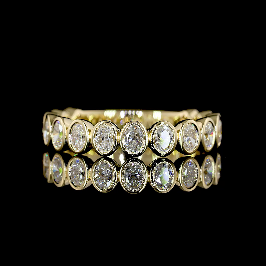 1.07 Cts 14k Yellow Gold Oval Shape 3/4 Band Eternity Band - Video
