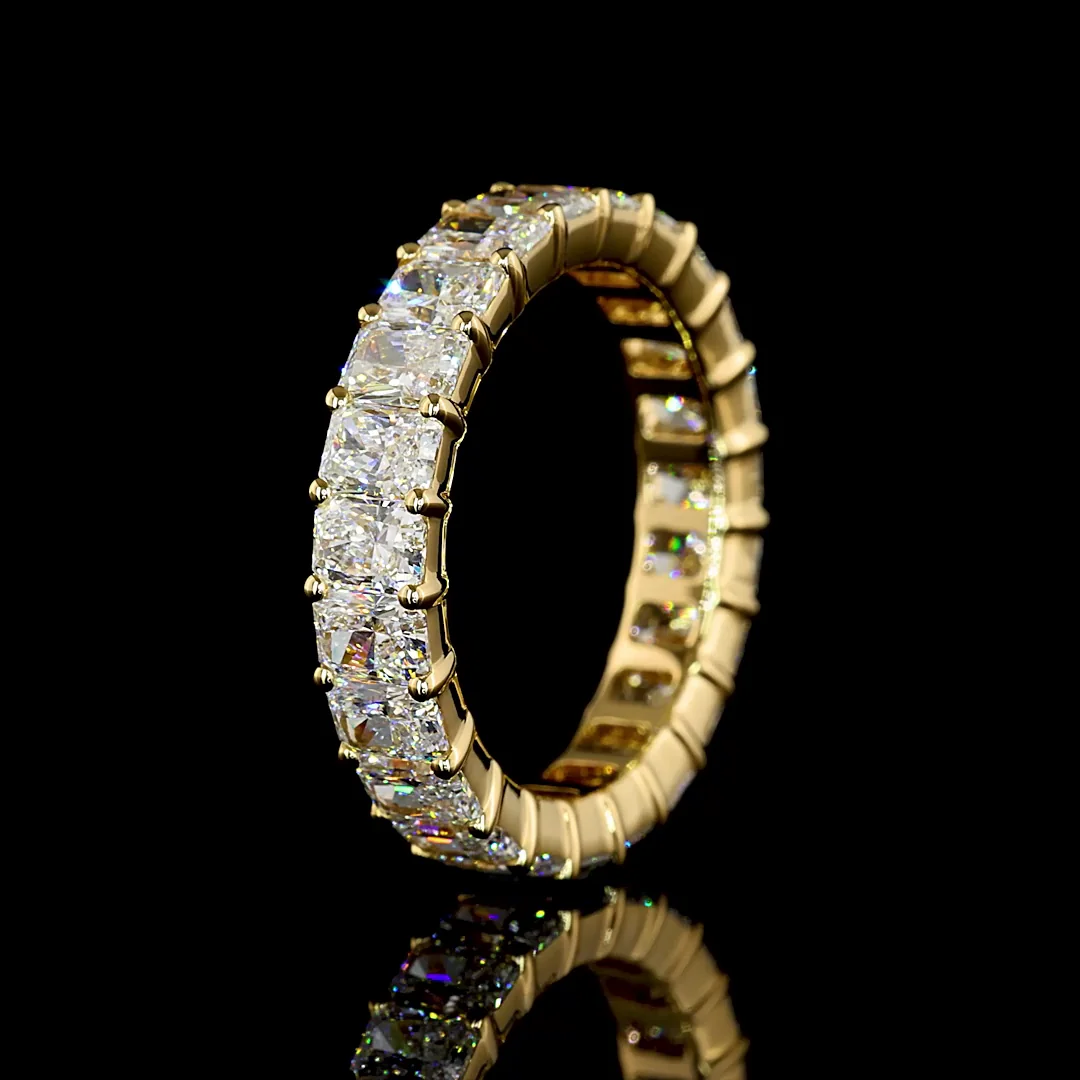 3.86 Cts 18k Yellow Gold Radiant Shape Eternity Band Eternity Band - Image 4