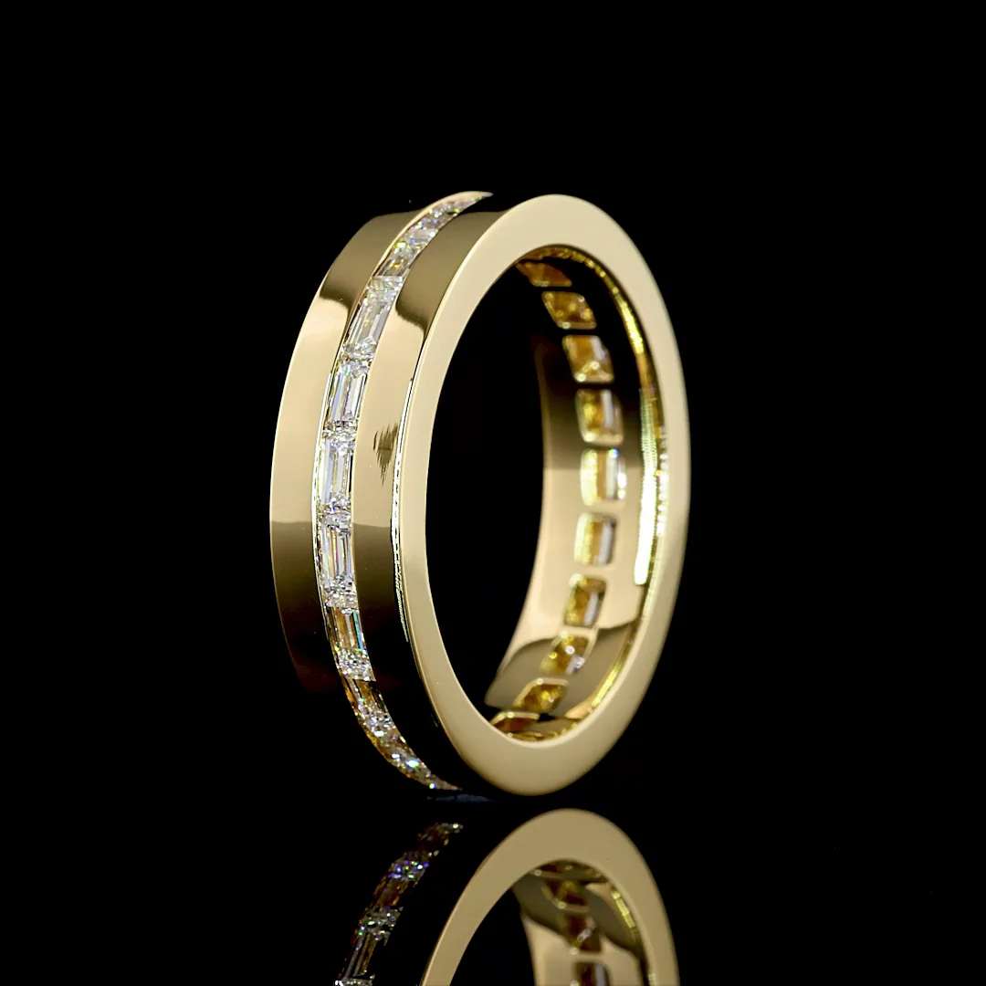 1.33 Cts 14k Yellow Gold Baguette Shape Eternity Band Eternity Band - Image 4