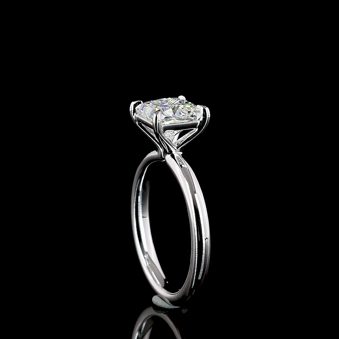 2.03 Cts 14k White Gold Princess Shape Solitaire Ring - Image 2