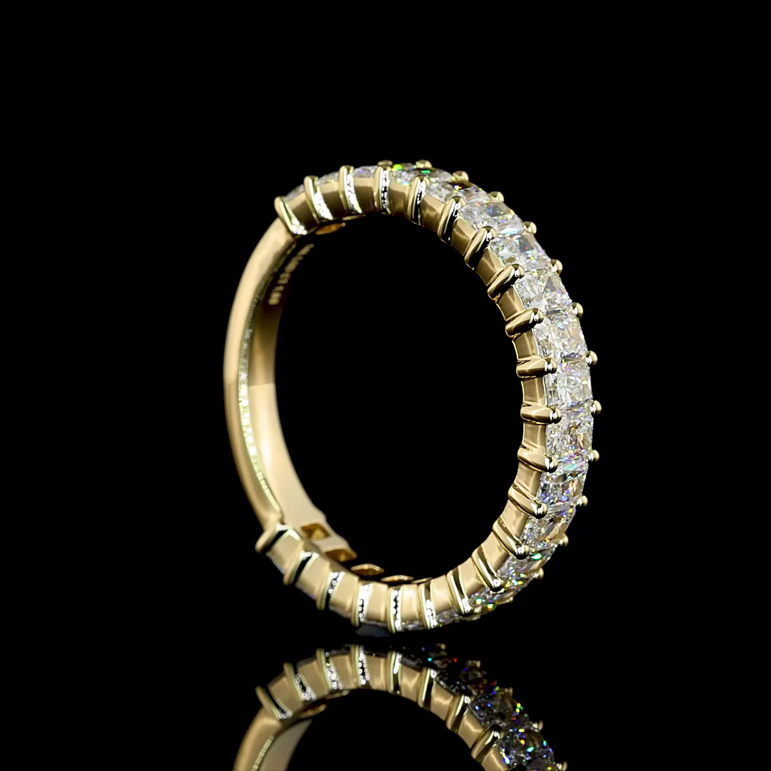 1.6 Cts 14k Yellow Gold Radiant Shape 3/4 Band Eternity Band - Image 2