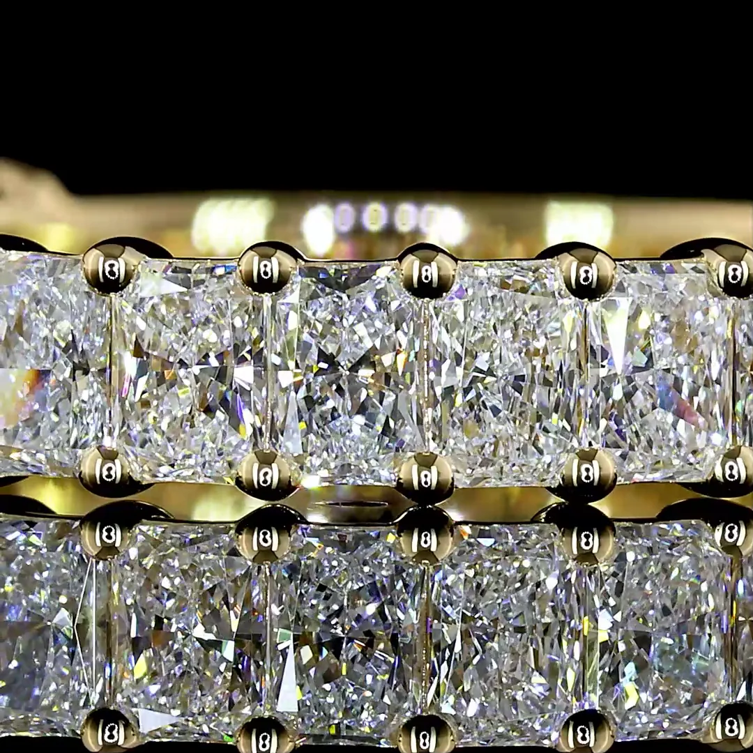 1.6 Cts 14k Yellow Gold Radiant Shape 3/4 Band Eternity Band - Image 3