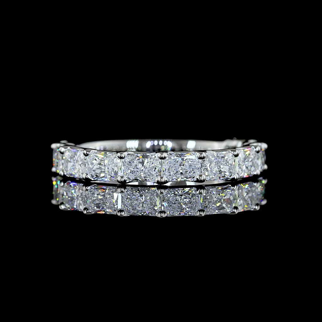 1.29 Cts Platinum Radiant Shape 3/4 Band Eternity Band - Video