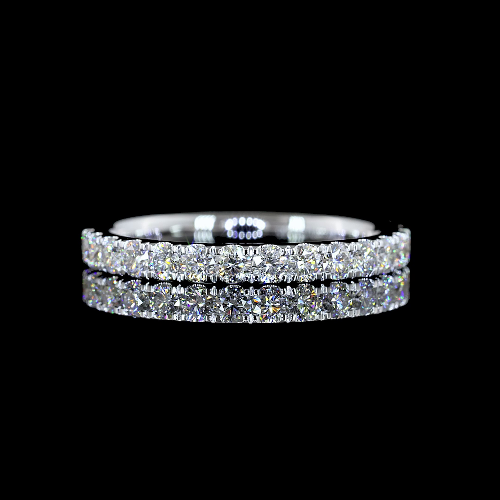 0.85 Cts 18k White Gold Round Shape 3/4 Band Eternity Band - Video
