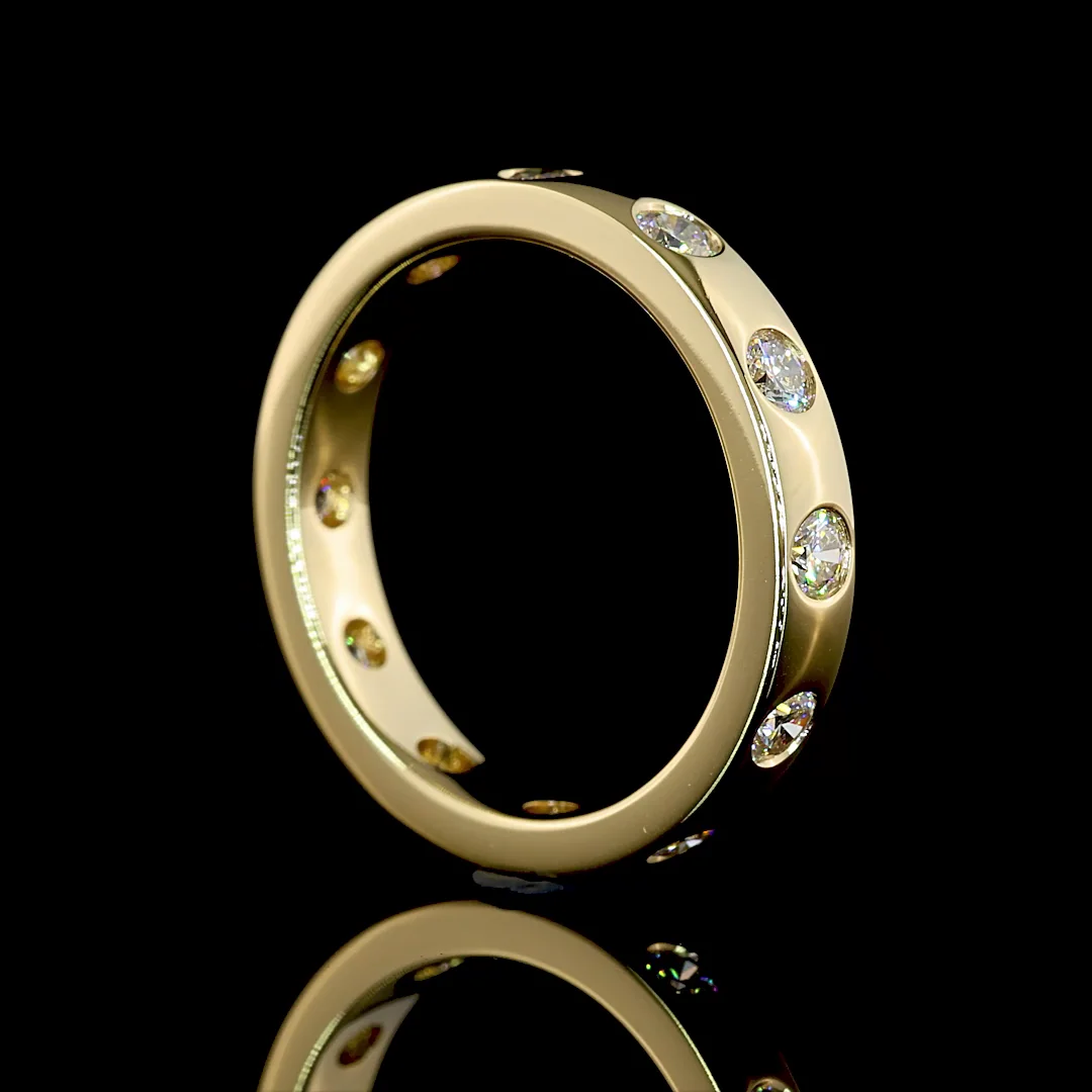 0.77 Cts 14k Yellow Gold Round Shape Eternity Band Eternity Band - Image 2