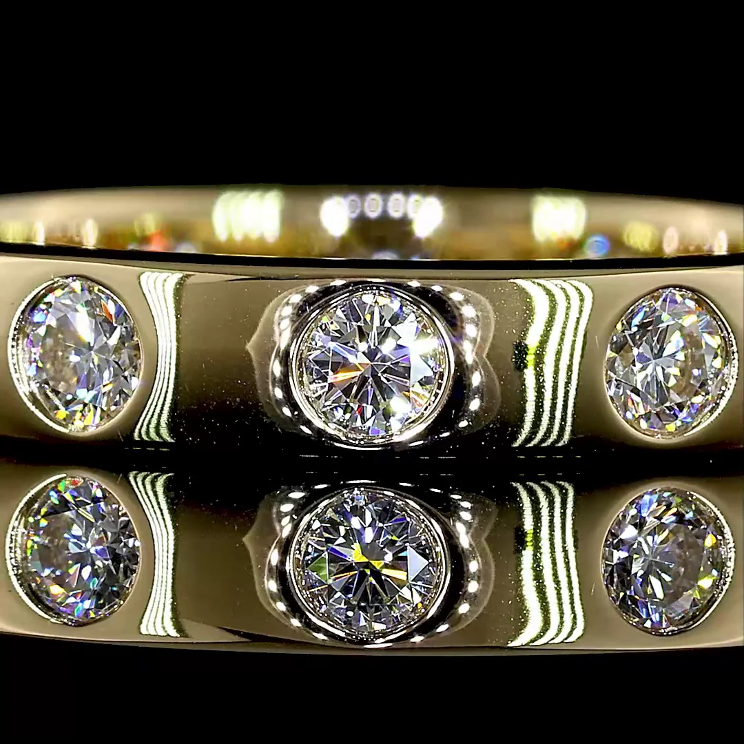 0.77 Cts 14k Yellow Gold Round Shape Eternity Band Eternity Band - Image 3