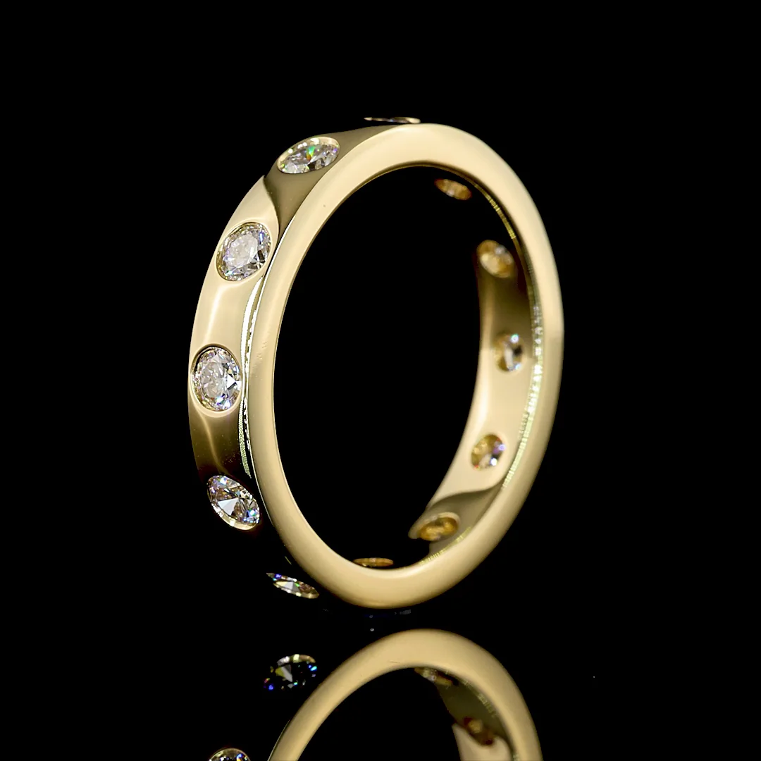 0.77 Cts 14k Yellow Gold Round Shape Eternity Band Eternity Band - Image 4