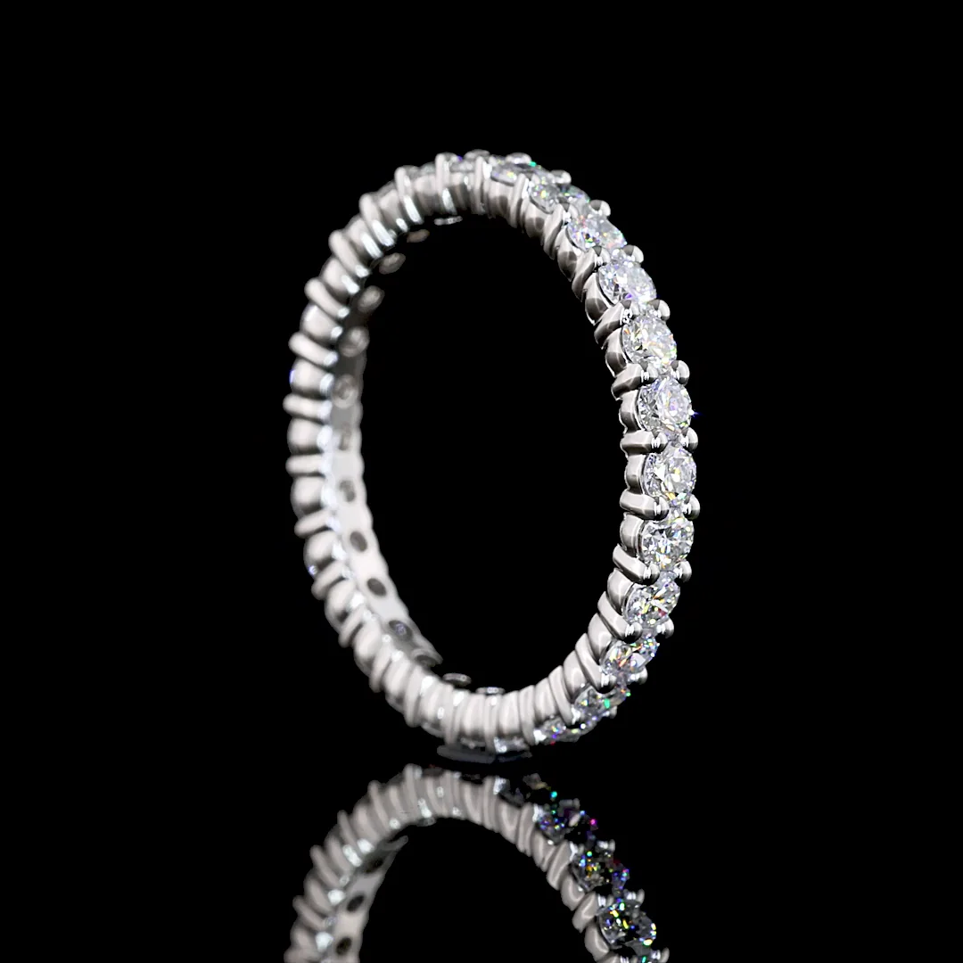 0.98 Cts Platinum Round Shape Eternity Band Eternity Band - Image 2