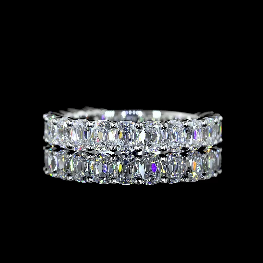 1.76 Cts Platinum Antique Cushion Shape 3/4 Band Eternity Band - Video