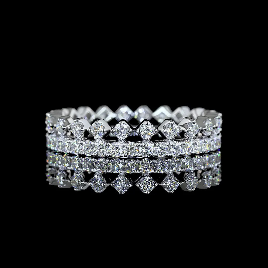 0.94 Cts 14k White Gold Round Shape Eternity Band Eternity Band - Video