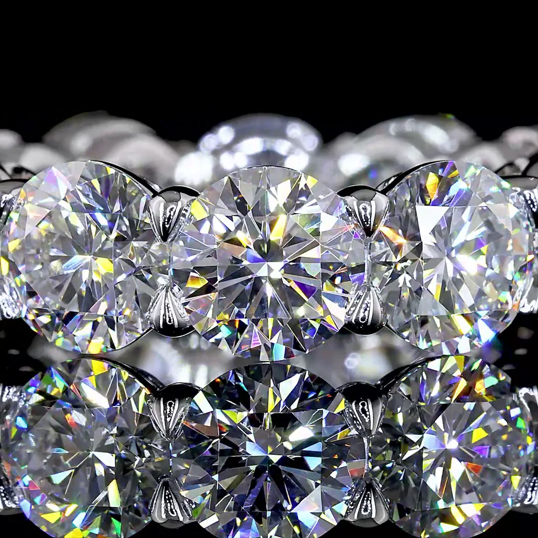 9.78 Cts 14k White Gold Round Shape Eternity Band Eternity Band - Image 3