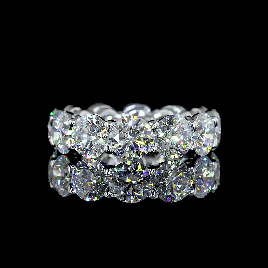 9.78 Cts 14k White Gold Round Shape Eternity Band Eternity Band - Video