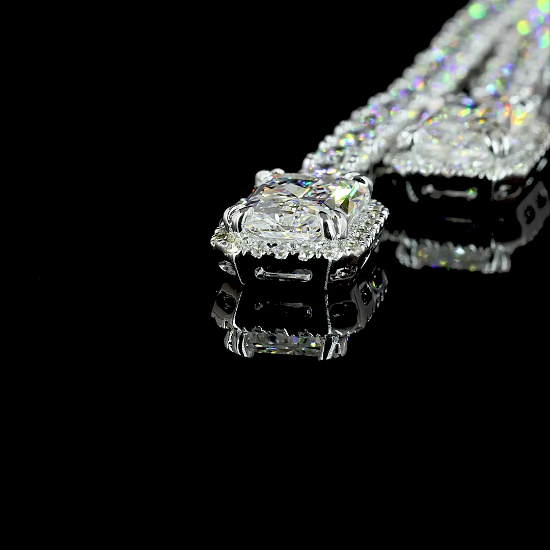 14.7 Cts 14k White Gold Mix Shape Lariat Necklace - Image 4