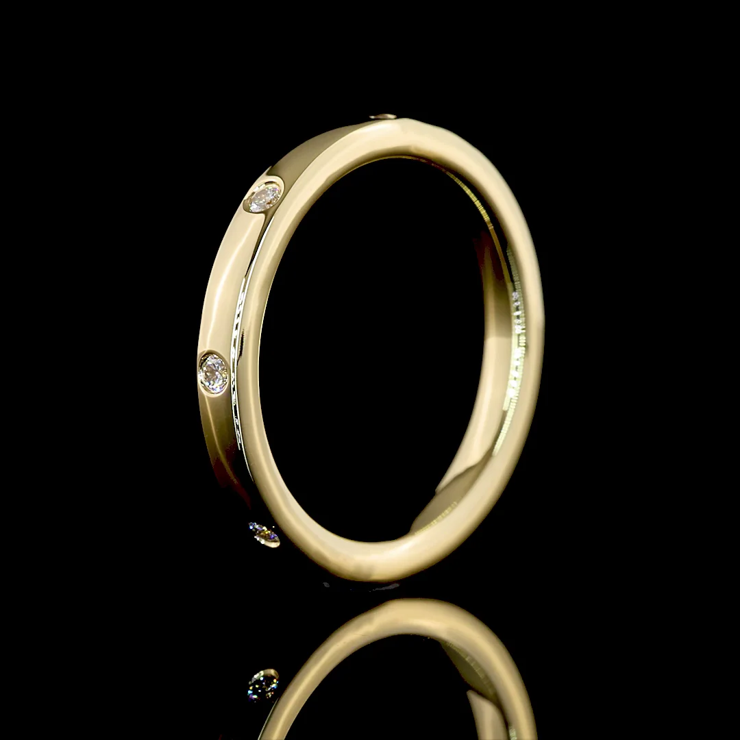 0.14 Cts 14k Yellow Gold Round Shape Eternity Band Eternity Band - Image 4