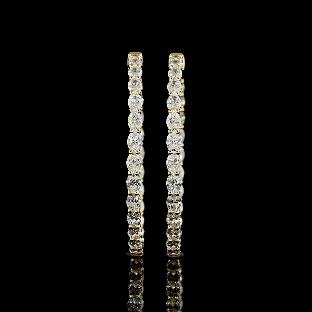 5.61 Cts 14k Yellow Gold Oval Shape Hoops Earring - Video