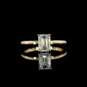 1.05 Cts 14k Yellow Gold Emerald Shape Hidden Halo Ring - Video