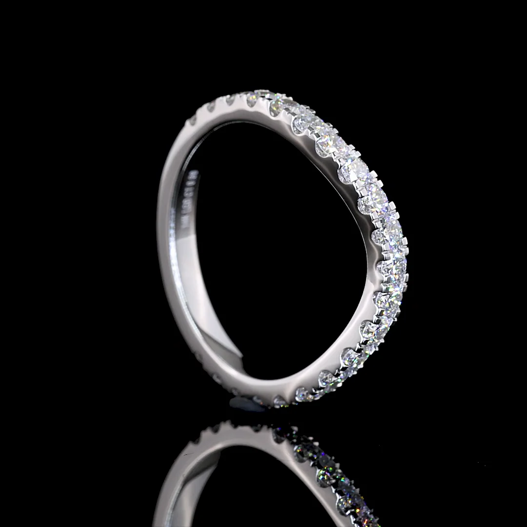 0.69 Cts 14k White Gold Round Shape 3/4 Band Eternity Band - Image 2