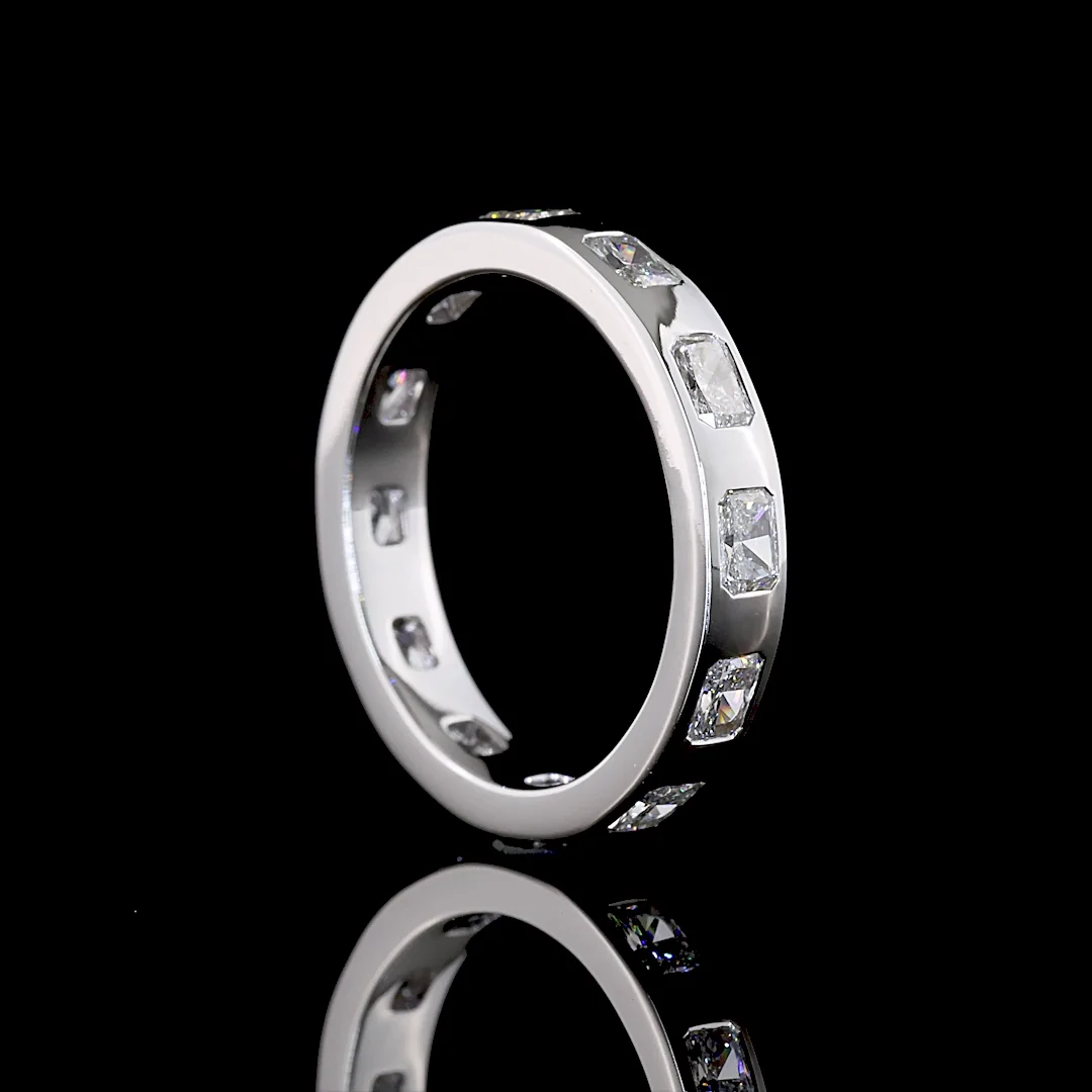 1.2 Cts 14k White Gold Radiant Shape Eternity Band Eternity Band - Image 2