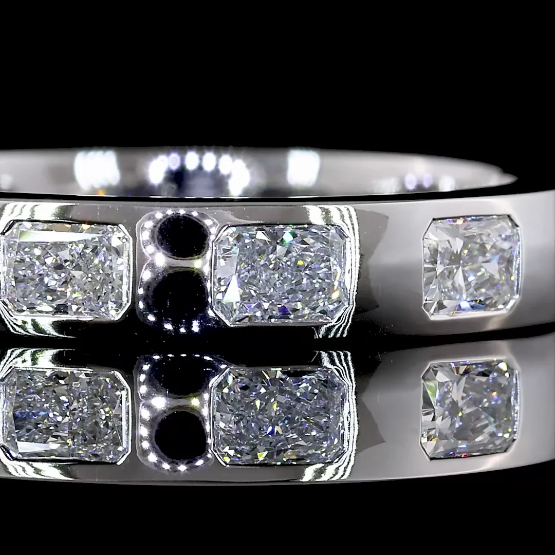 1.2 Cts 14k White Gold Radiant Shape Eternity Band Eternity Band - Image 3