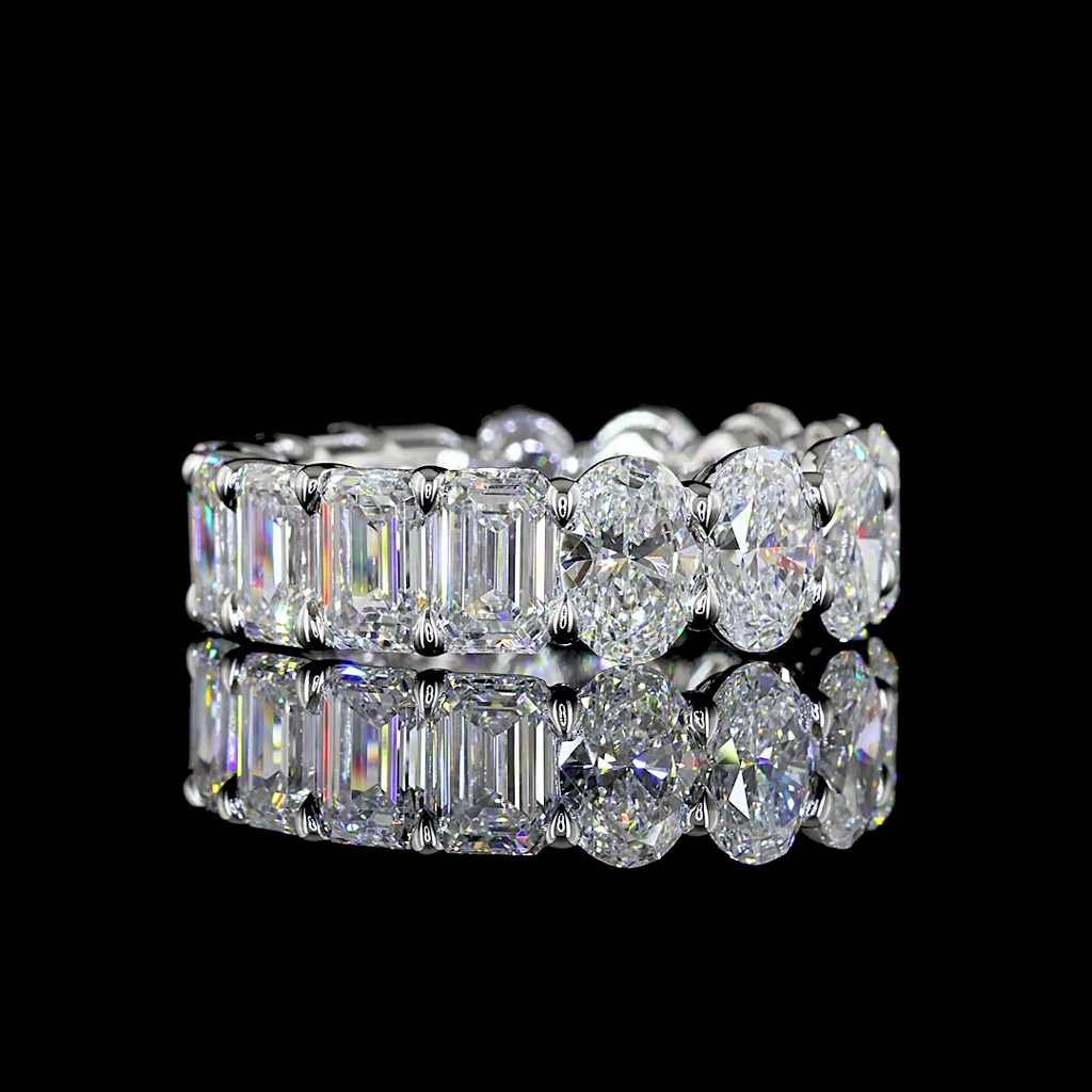 8.6 Cts 14k White Gold Mix Shape Eternity Band Eternity Band - Video