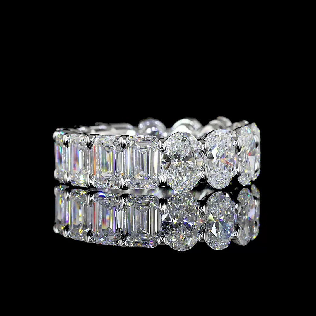 8.6 Cts 14k White Gold Mix Shape Eternity Band Eternity Band - Video