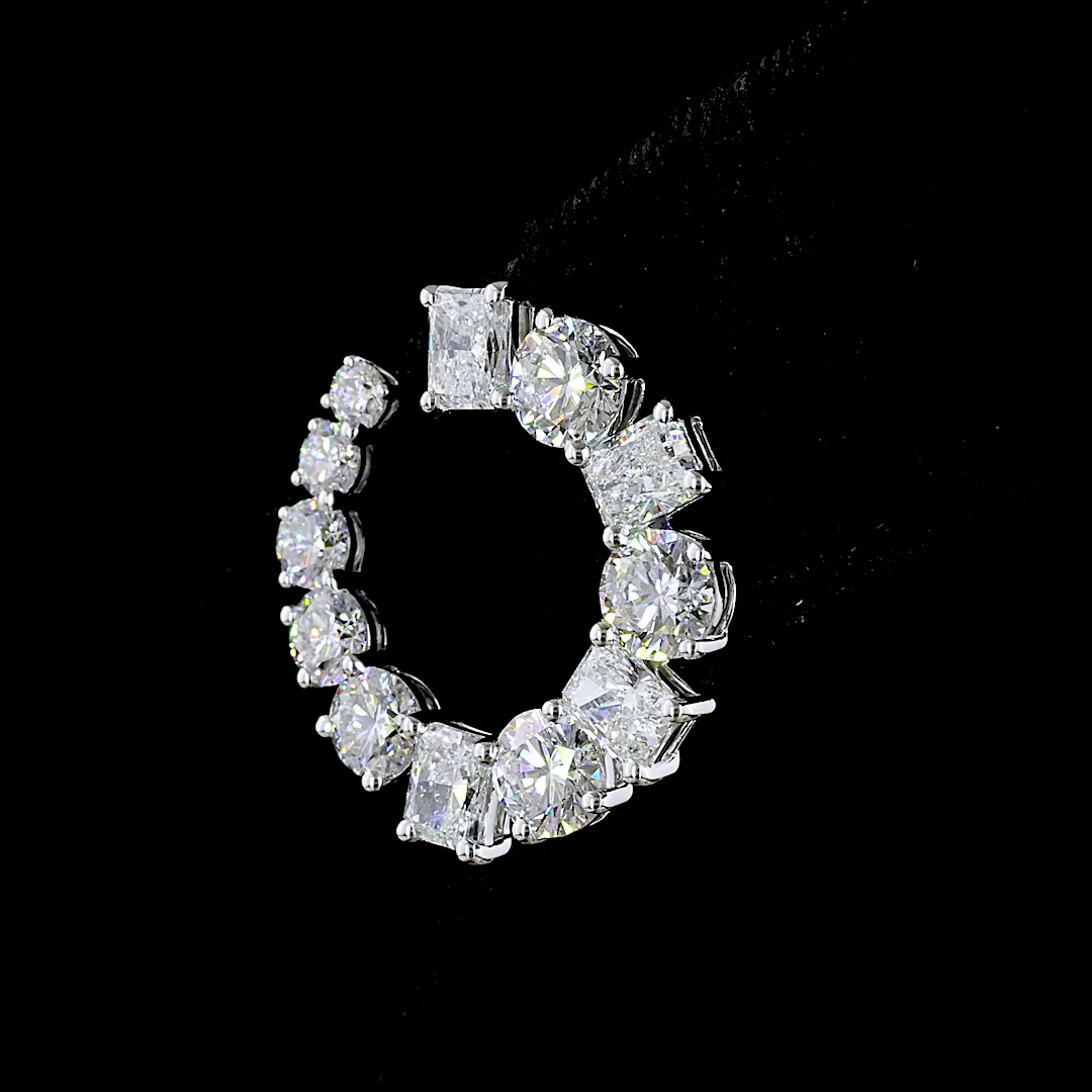 5.29 Cts 18k White Gold Mix Shape Special Earring - Image 2