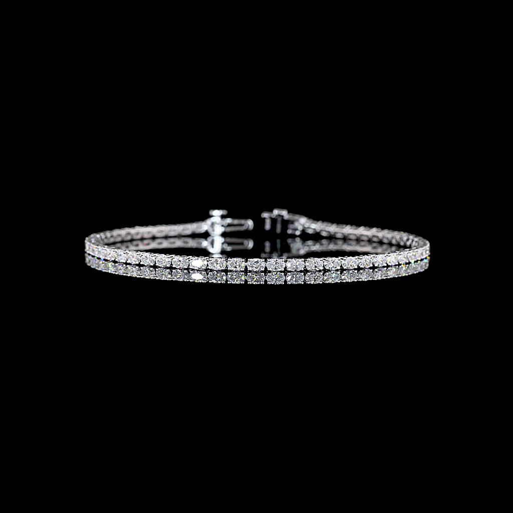 2.94 Cts 14k White Gold Oval Shape Tennis Bracelet - Video
