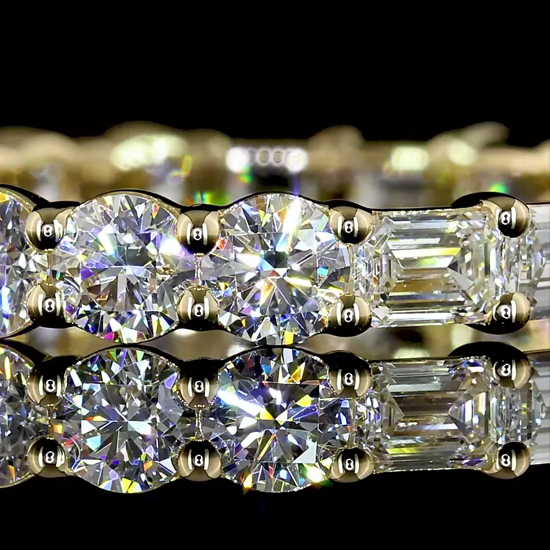 1.87 Cts 14k Yellow Gold Mix Shape Eternity Band Eternity Band - Image 3