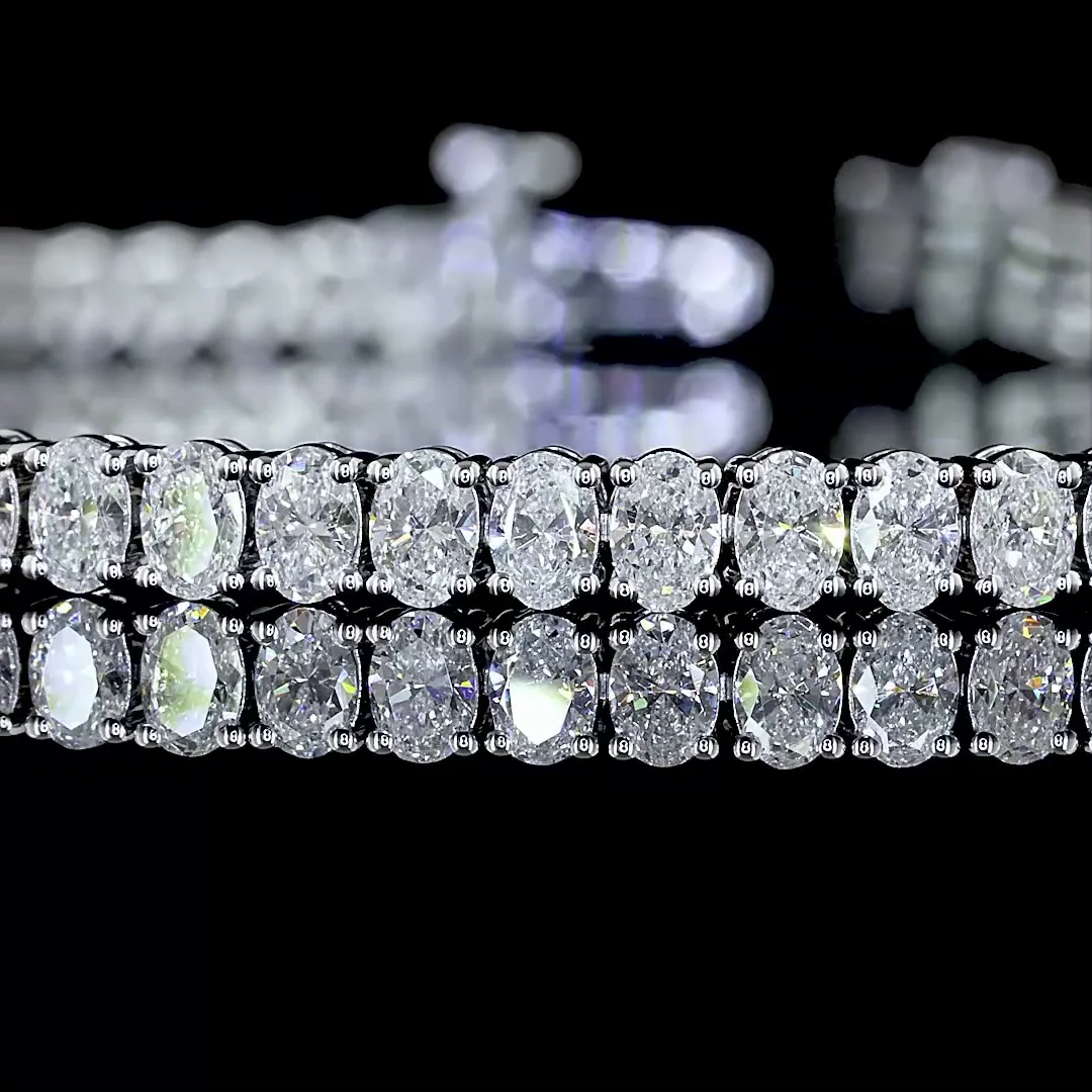 4.18 Cts 14k White Gold Oval Shape Tennis Bracelet - Image 2