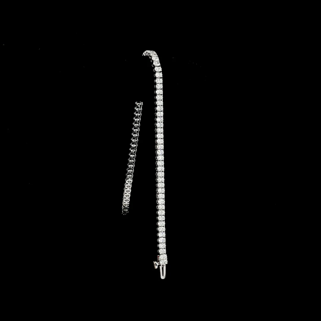 4.18 Cts 14k White Gold Oval Shape Tennis Bracelet - Image 3