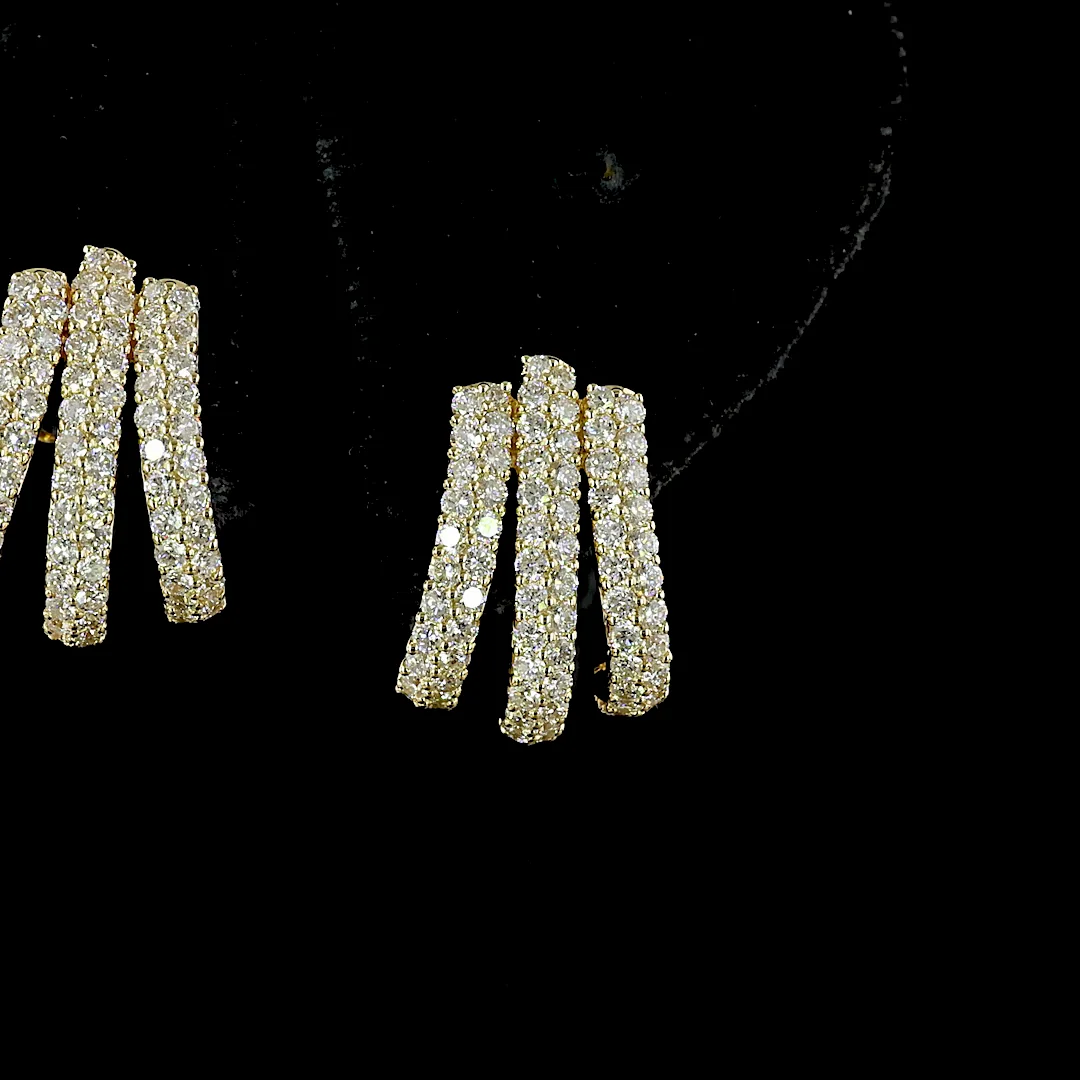 1.35 Cts 14k Yellow Gold Round Shape Special Earring - Image 3