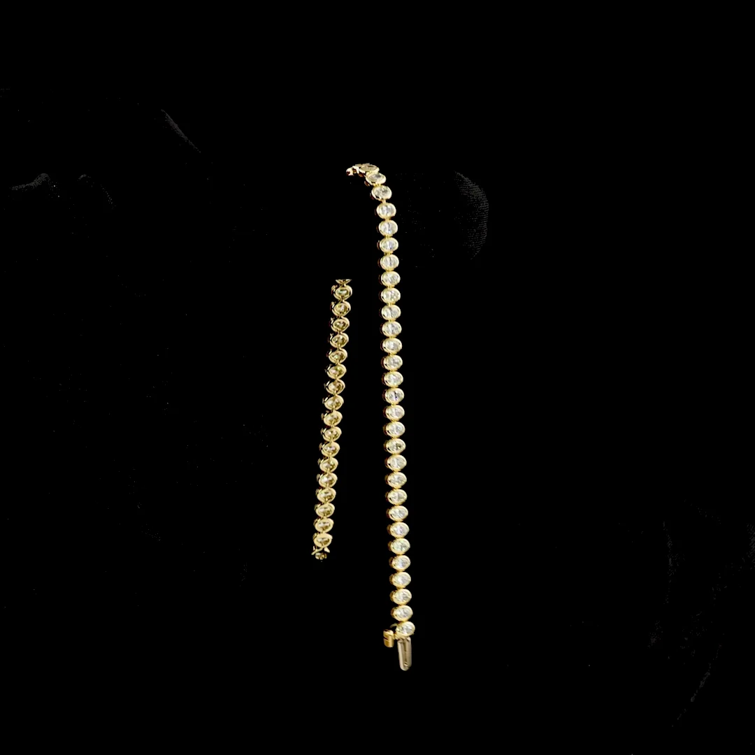 3.22 Cts 14k Yellow Gold Oval Shape Tennis Bracelet - Image 3