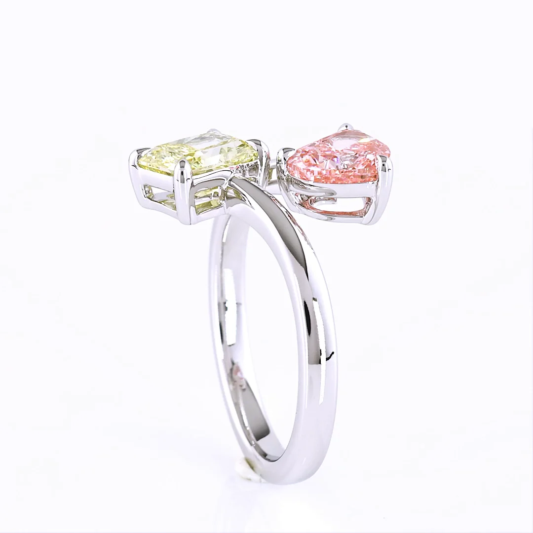 2.38 Cts 14k White Gold Mix Shape Special Ring - Image 2