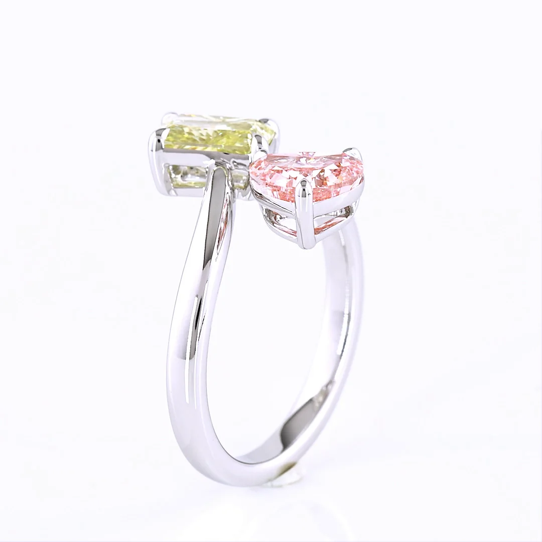 2.38 Cts 14k White Gold Mix Shape Special Ring - Image 4