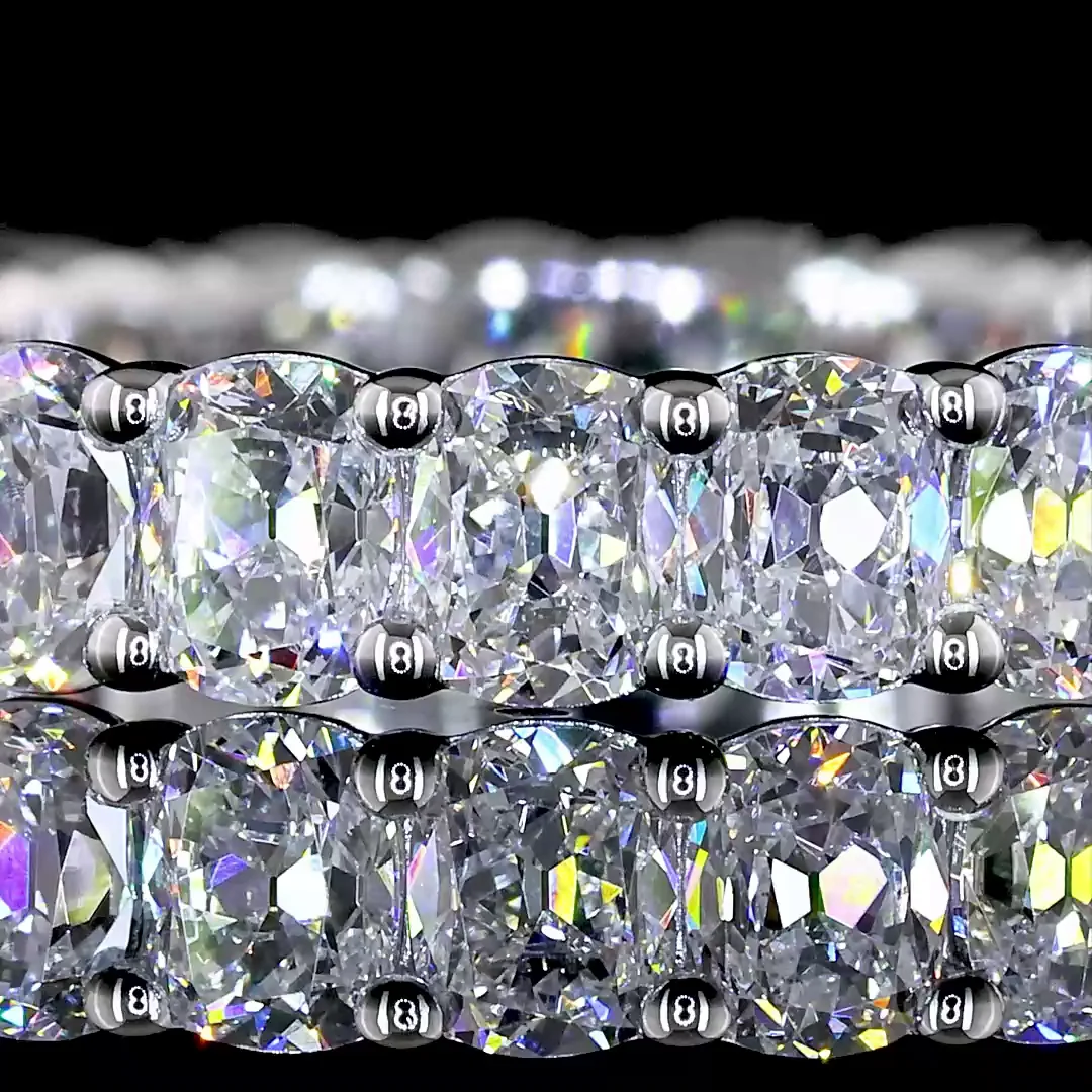 2.8 Cts 14k White Gold Antique Cushion Shape Eternity Band Eternity Band - Image 3