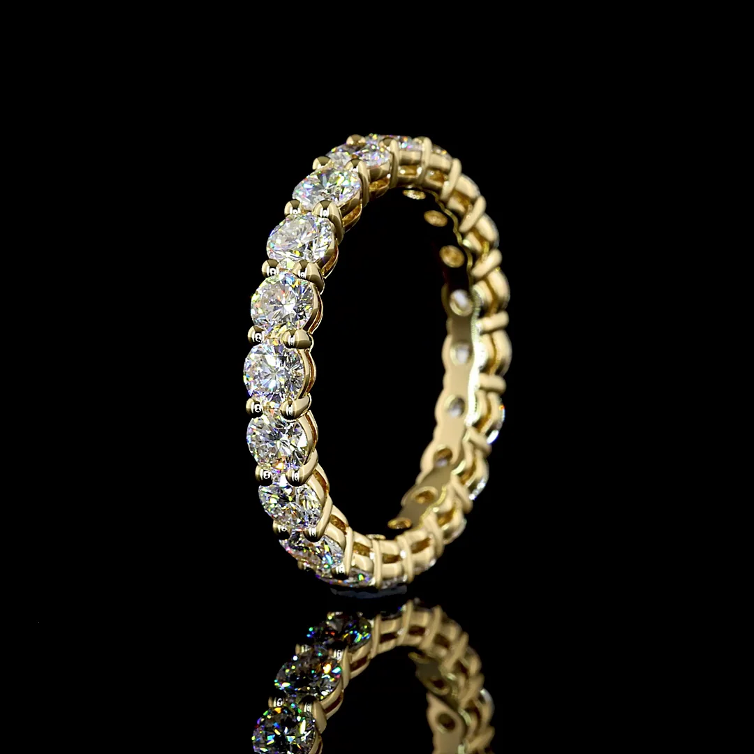 2.27 Cts 14k Yellow Gold Round Shape Eternity Band Eternity Band - Image 4