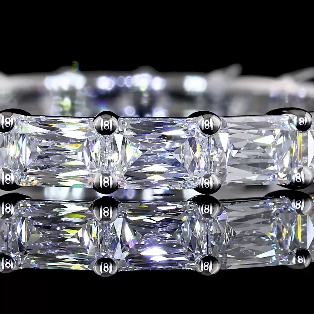 2.38 Cts 14k White Gold Radiant Modified Shape Eternity Band Eternity Band - Image 3