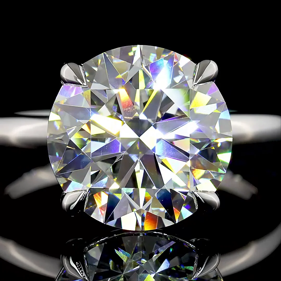 5.11 Cts 14k White Gold Round Shape Solitaire Ring - Image 3