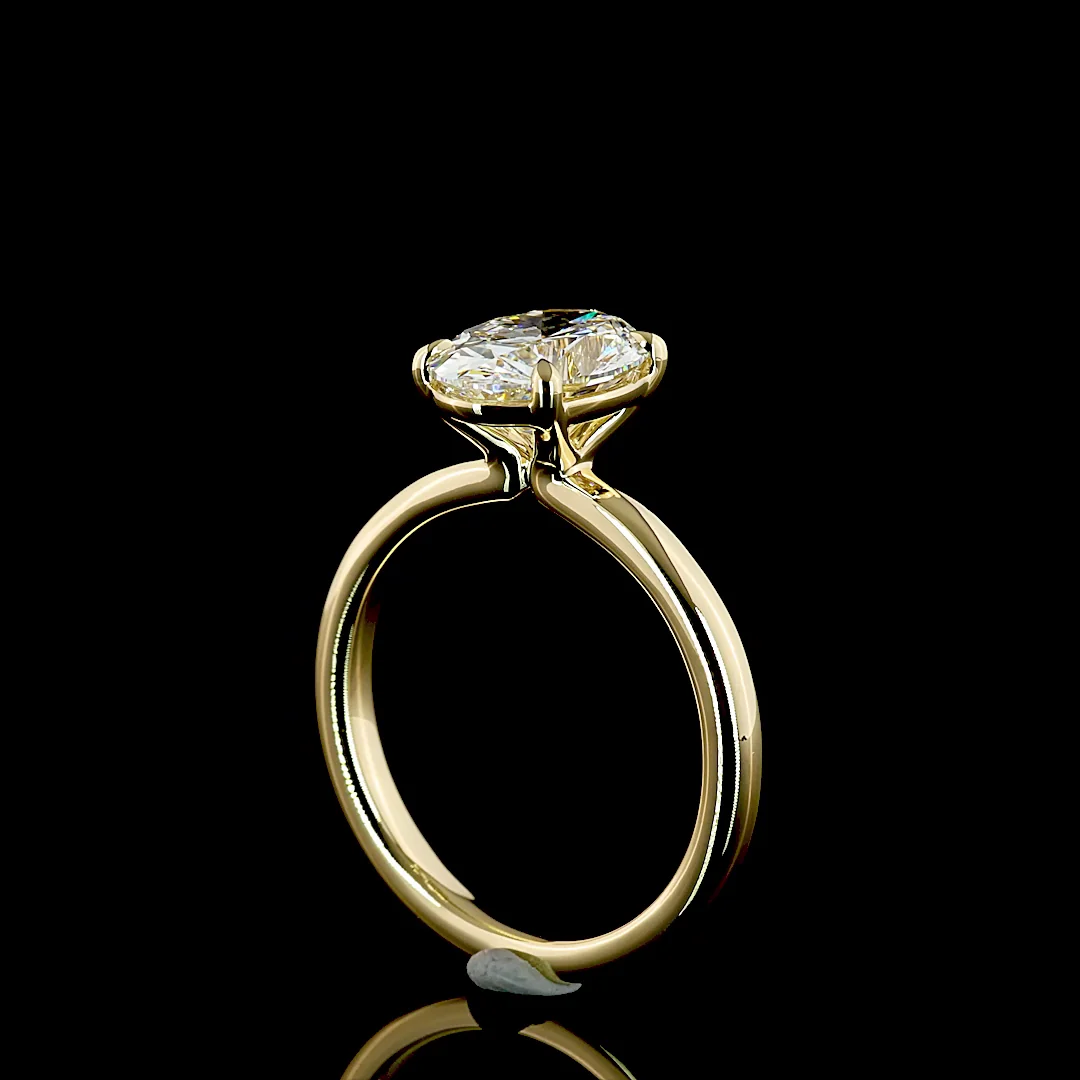 2.11 Cts 14k Yellow Gold Oval Shape Solitaire Ring - Image 2