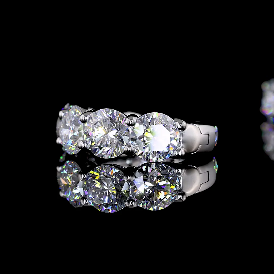 2.99 Cts 14k White Gold Round Shape Huggies Earring - Image 4