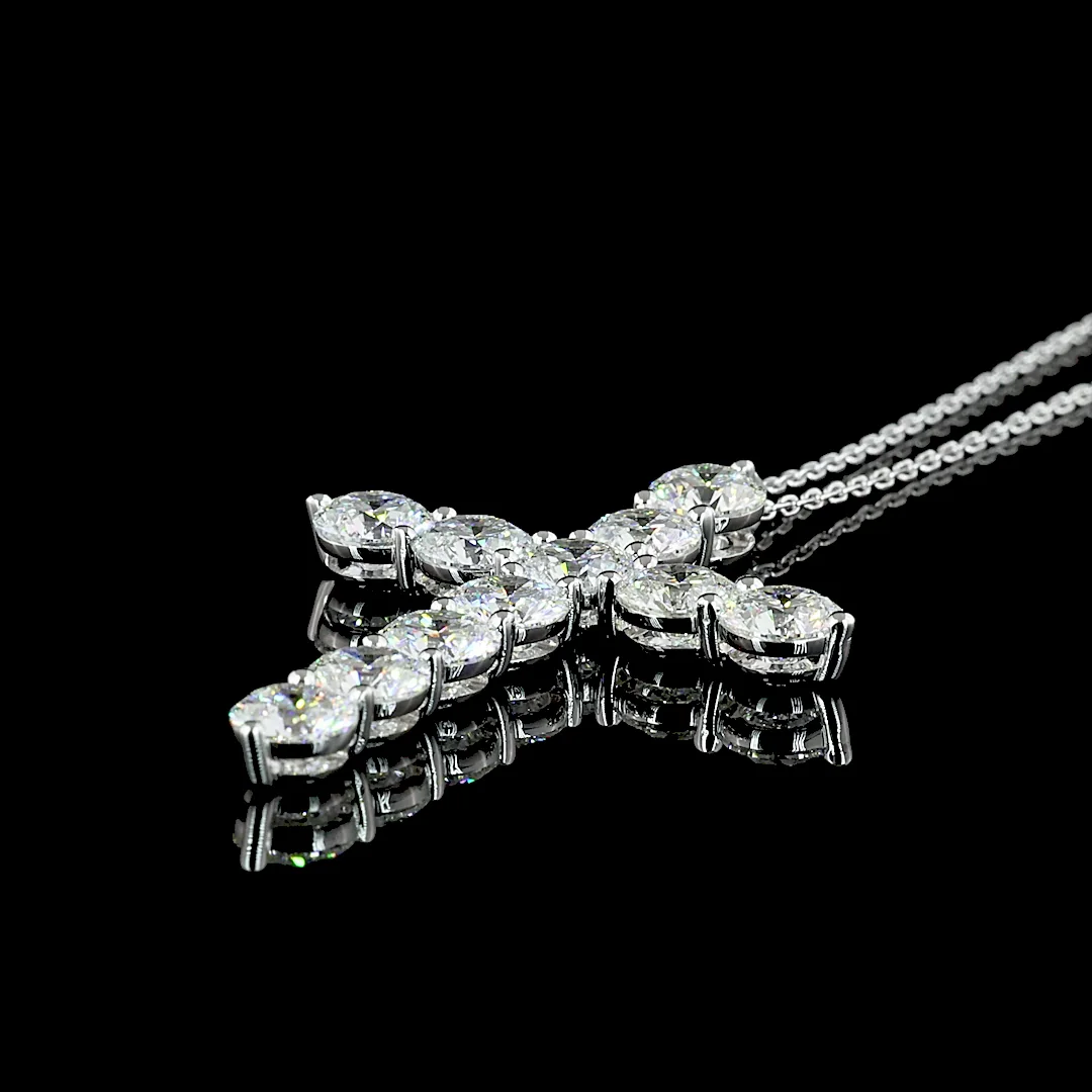 5.47 Cts 14k White Gold Round Shape Symbol Pendant - Image 4