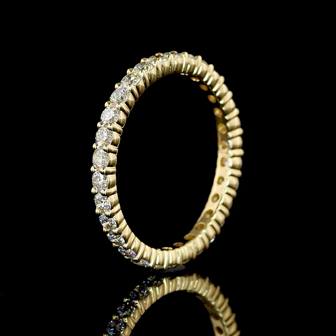 0.93 Cts 14k Yellow Gold Round Shape Eternity Band Eternity Band - Image 4