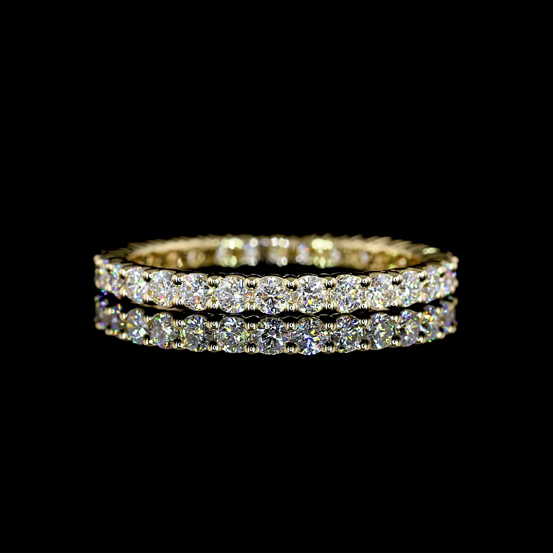 0.93 Cts 14k Yellow Gold Round Shape Eternity Band Eternity Band - Video