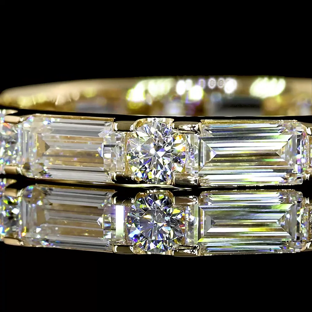 1.97 Cts 14k Yellow Gold Baguette Shape Eternity Band Eternity Band - Image 3