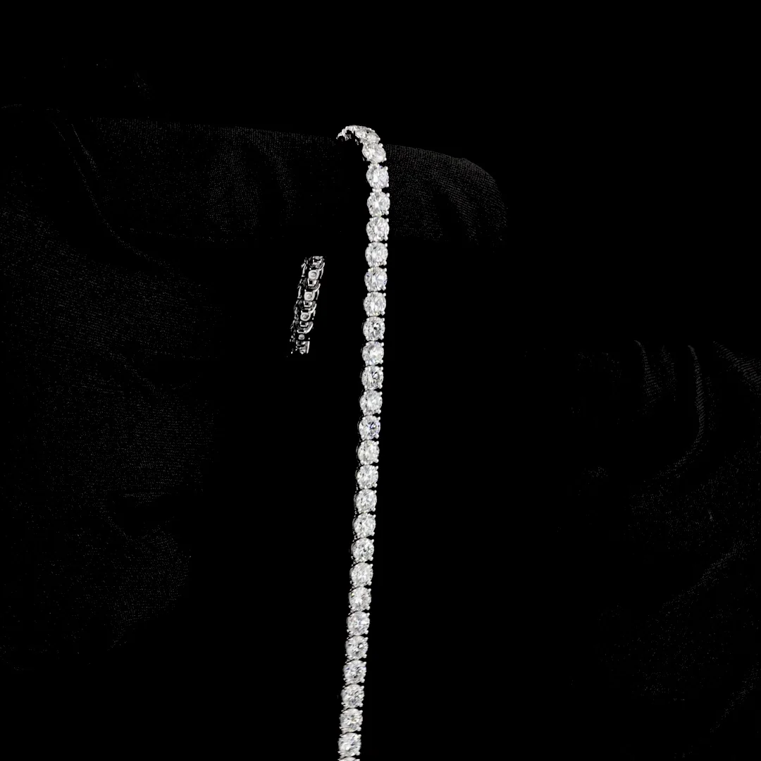 8.95 Cts 14k White Gold Round Shape Tennis Bracelet - Image 3