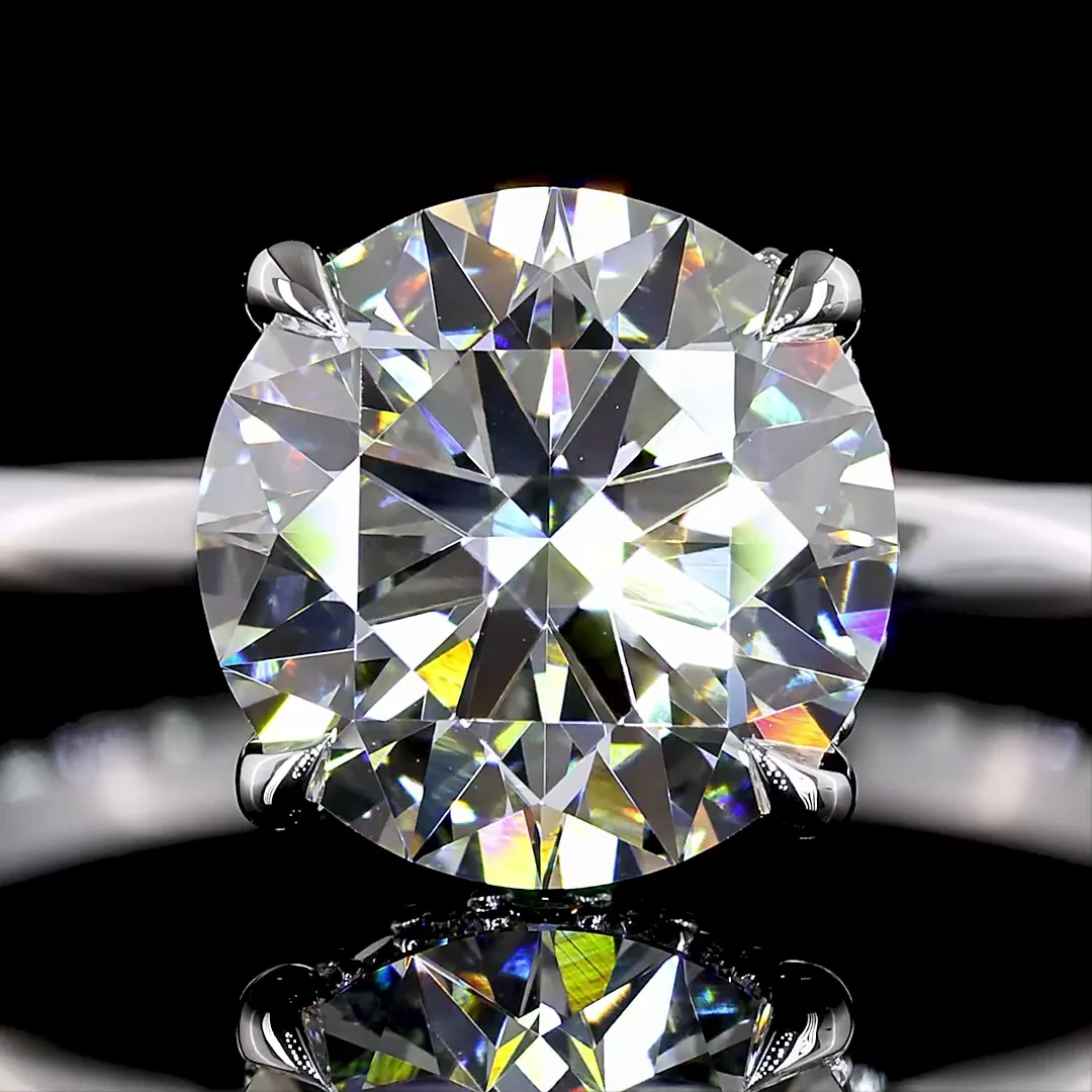 2.11 Cts 14k White Gold Round Shape Hidden Halo Ring - Image 3