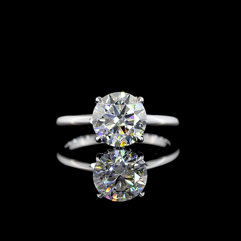 2.11 Cts 14k White Gold Round Shape Hidden Halo Ring - Video