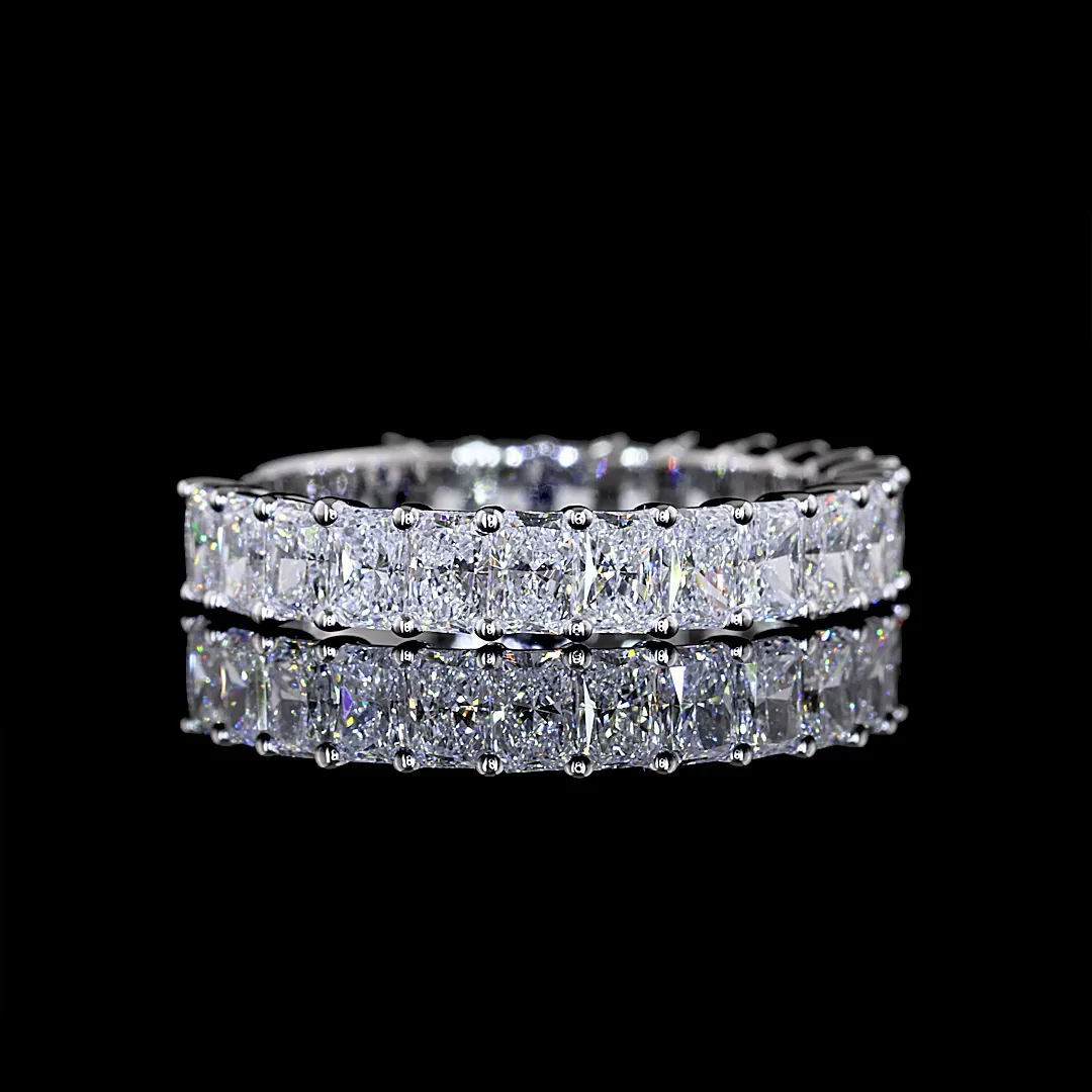 2.08 Cts 14k White Gold Radiant Shape 3/4 Band Eternity Band - Video