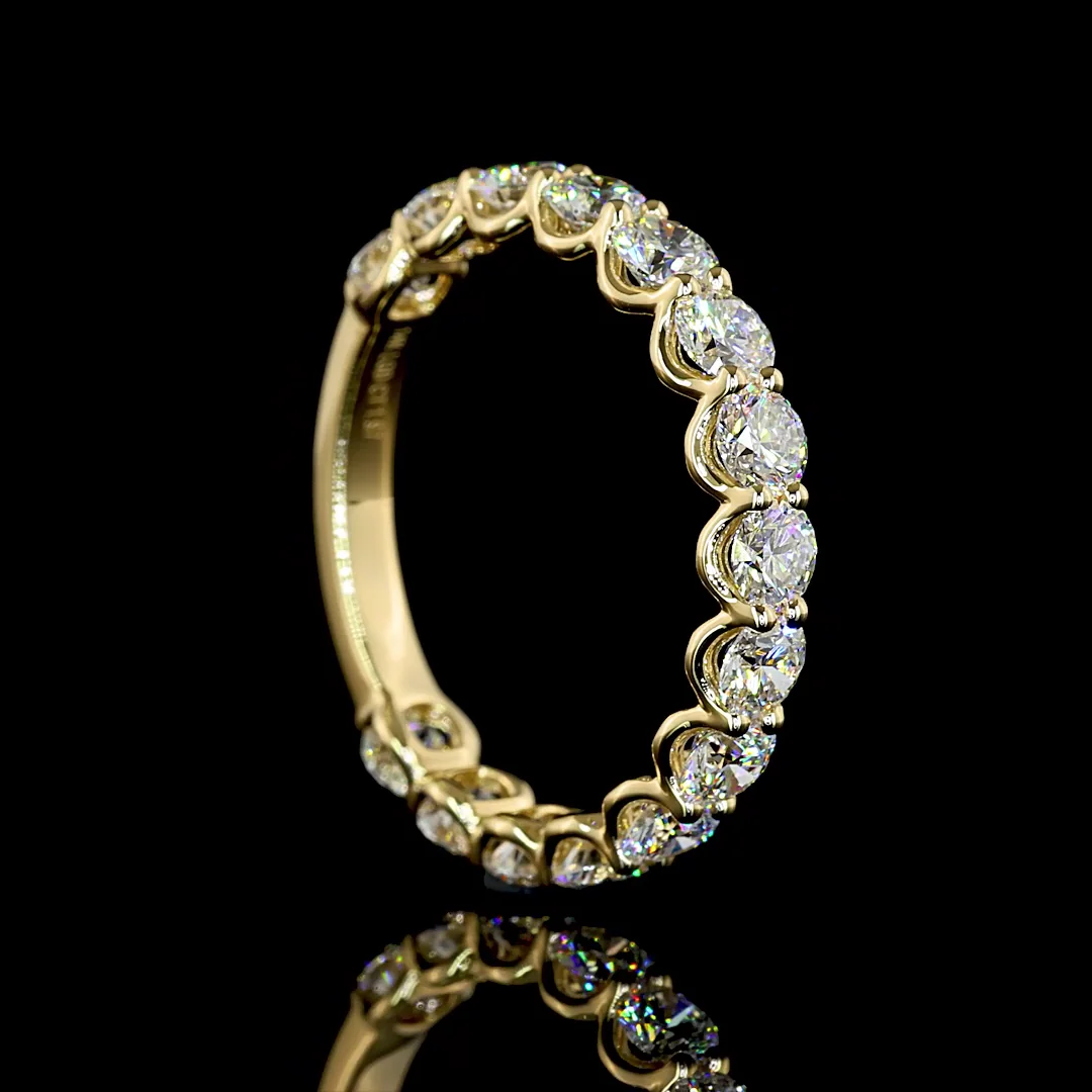 1.97 Cts 14k Yellow Gold Round Shape 3/4 Band Eternity Band - Image 2